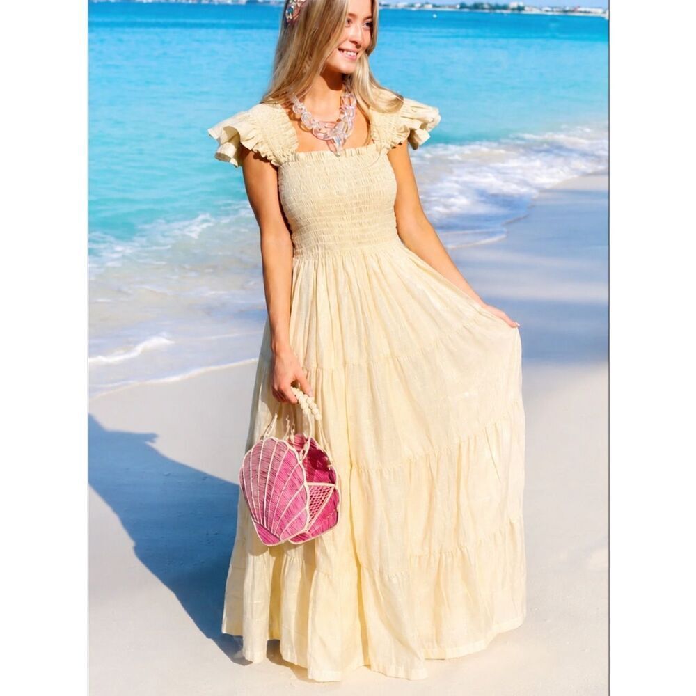Darlington Isle Gilded Tinsel Maxi Dress XS